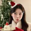 Acessório de Cabeça de Natal com Strass, Faixa de Cabeça Chapéu Vermelho, Adereços para Fotos de Festa, Faixa de Cabeça para Lavar o Rosto, Faixa de Cabeça, Grampo de Cabelo de Ano Novo, Acessórios de Cabelo