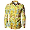 Amazon Europa América Comercio Transfronterizo Comercio Exterior Camisa de Manga Larga para Hombre Estampada Retro Sensación de Alta Gama Fuente de Camisas Dropshipping