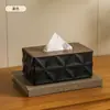 Caja de Pañuelos de Lujo Ligero Flor de Ciruelo con Tapa de Madera, Caja de Pañuelos Multifuncional para Mesa de Centro de Sala de Estar, Caja Cuadrada de Servilletas Estilo Simple de Gama Alta