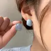 Pendientes de Tachuela Geométricos Azules Frescos y Elegantes con un Diseño Asimétrico Dulce y Único, Pendientes de Aguja de Plata S925
