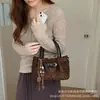 Bolso con Textura de Estampado de Leopardo para Mujer 2026 Nuevo de Moda Bolso de Mano de Gran Capacidad Bolso de Hombro Único Cruzado Chic de Moda Nicho