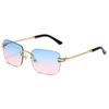 2023 nuevas gafas de sol de moda sin montura europeas y americanas, gafas de sol de caja, gafas de moda para hombre, gafas de sol al por mayor