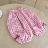 2026 Pantalones de Verano Finos con Estampado de Cuadros de Dibujos Animados Repelentes de Mosquitos para Niñas Estilo Verano Pantalones de Linterna para Bebé Ropa de Verano para Niños Pantalones