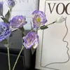 Flores Artificiais com 4 Cabeças de Lisianthus para Casamento e Decoração de Casa, Arranjo de Flores de Lisianthus de Cabeceira, Flores Artificiais, Adereços de Fotografia, Flores Artificiais Atacado