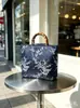 Bolso Tote Nuevo Guofeng Bordado Doble Cara Estampado en Caliente Estéreo Hecho a Mano Gran Capacidad Plástico Bambú Lona Trabajo Viajero