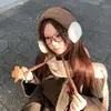 Orejeras de Punto con Cordones Estilo Retro Coreano para Mujer en Otoño e Invierno Cálidas y a Prueba de Frío Orejeras Versátiles para Exteriores Protección para los Oídos para Ciclismo Orejeras