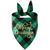 Novo vermelho preto verde preto xadrez dourado cão saliva toalha triângulo único Natal pet cachecol babador