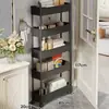 Estante de almacenamiento para baño, móvil con ruedas, carrito multifuncional para baño y inodoro, organizador de almacenamiento en capas para detergente de lavandería