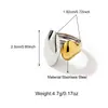 Anillo de Moda Gotas de Agua Asimétrico Brillante Estilo Europeo y Americano, Diseño de Nicho con un Toque de Lujo, Anillo Abierto con Bloques de Color