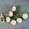 Arreglo Floral de 6 Cabezas de Flor de Rosa Montaña Nevada para Decoración del Hogar, Accesorios de Fotografía para Hotel, Ramo de Flores Artificiales al por Mayor, Montaje de Escena de Boda