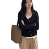 Jersey de Punto Falso de Dos Piezas con Rayas de Color Contrastante para Mujer en Otoño e Invierno Talla Grande Delgado Camisa de Manga Larga Camisa Base Top Interior con Cordón