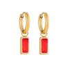 Pendientes colgantes de diamantes de colores transfronterizos de Europa y América, con forma de círculo de acero inoxidable, con hebilla de acero de titanio chapado en oro, para mujer.