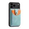 Adecuado para Apple 17Pro Max Soporte para Tarjetas con Hebilla Magnética Desmontable Modelo 16E/15/14 Funda Trasera para Teléfono con Ranura para Tarjetas