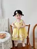 Falda de Niña Verano Algodón Puro Vestido Princesa 2025 Nuevo Estilo Vestido Chaleco para Niña Bebé Vestido Elegante para Bebé