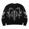 Exportación Transfronteriza Europea y Americana Nuevo Estilo Gótico Street Style Tejidos Patrón de Anime Jacquard Cuello Redondo Tejidos para Hombres y Mujeres