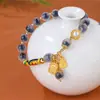 Pulsera de Ágata Corazón de Azúcar Natural para Mujer Vintage Nicho Sentido Avanzado Pulsera de Hilo de Ágata Corazón de Azúcar Regalo Pulsera al por Mayor