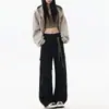 Pantalones Cargo Trendy Unisex Otoño/Invierno 2026, Jeans Casuales de Pierna Ancha para Mujer, Corte Holgado con Pinzas y Múltiples Bolsillos, Estilo Pareja