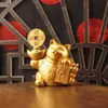 Enfeite de gato da sorte acenando em liga, cofrinho de gato da sorte em lingote de liga para inauguração de loja e caixa registradora
