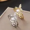 Anillo de Mariposa Amor Nuevo Transfronterizo Completo de Diamante para Mujer Anillo de Zirconia de Color Abierto Ajustable de Gama Alta Venta al por Mayor