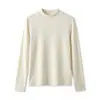 Camiseta Base Térmica de Lana Tencel para Mujer de Corte Ajustado con Cuello Alto, Versátil Top Interior Cálido de Polar con Cuello Semialto Otoño/Invierno, Amigable con la Piel
