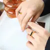 Anillo de Resina Estilo Geométrico para Mujer, Joyería Retro Francesa, Anillo Minimalista de Acero de Titanio con Concha Negra, Accesorio de Moda