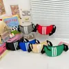 Bolsa de Bollo Casual para Niños y Niñas Bolsa Cruzada Ultraligera Hombro Único Simple Versátil de Moda Genial Bolsa Rayada con Letras para Niños
