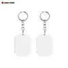Venta Caliente Transfronteriza Lámina de Aluminio Transferencia de Calor Llavero Metálico de Aluminio en Blanco Llavero de Aluminio para Sublimación Doble Cara DIY