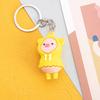 Simples Cartoon Boneca chaveiro acessórios atacado rosa bonito porco menina bolsa chaveiro pingente