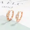 Brincos Pequenos Argola com Corrente Microcravejada Estilo Minimalista para Mulheres, Versáteis e Elegantes, Brincos Simples com um Novo Design de Nicho e um Senso de Sofisticação