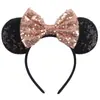 Faixa de Cabelo Faixa de Cabelo Laço do Mickey Europeia e Americana Bebê Sequinhas de Feriado Faixa de Cabelo com Laço Cruzado Acessórios de Cabelo para Crianças
