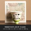 Taza de té con tapa de panda pintada a mano para jugar, tetera de mar, piezas de repuesto para ceremonia del té, juego de té de kung fu de cerámica para el hogar, individual