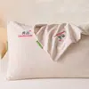Xiangling Premium Estilo Sencillo Clase a Algodón Puro Rayado Color Sólido Calidad Bordada Funda de Almohada Pieza Única Paquete Doble Funda de Almohada