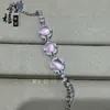 Pulsera de Calcedonia de Hielo Natural Incrustada con Diamantes, Pulsera de Flor, Pulsera de Jade Calcedonia Blanca Alta Esmeralda Joyería