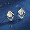 Pendientes de diamantes de imitación de verano geométricos de temperamento de moda de alta gama para mujer, delgados, sin recoger, pendientes rojos de red de aire de súper hada