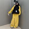 Abrigo suéter de forro polar con grano olímpico de contraste de color estilo americano chino y para niños grandes 2024 invierno nuevo pantalones machete con forro de polar para niños moda