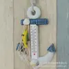 Ancla de Madera Termómetro Gancho Estilo Campestre Americano Mediterráneo de Fábrica Piezas para Colgar en la Pared Decoraciones para el Hogar