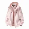 Chaqueta de montaña tres en uno para hombre, cortavientos e impermeable, con forro polar, conjunto de dos piezas desmontable cálido para otoño e invierno para mujer