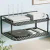Estante para router con refrigeración de doble capa, soporte de pared para almacenamiento WiFi, caja de almacenamiento de pared para decodificador de TV