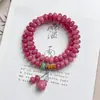 Pulseira de Sementes de Bodhi Roxas para Mulheres, Contas de Ábaco Novo Estilo Chinês, Pulseira de Contas de Oração Budista de Círculo Duplo Atacado