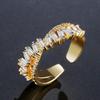 Europeu e americano transfronteiriço venda quente simples micro embutido zircão aberto anel ajustável Moda Luz de luxo anel de diamante cheio de alto sentido