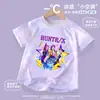 Nova camiseta de manga curta Kpop Demon Hunter Girl Group transfronteiriça, top tie-dye de verão, camisa de seda gelada de secagem rápida, camiseta infantil da moda