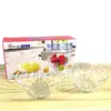 Juego de 4 cuencos de vidrio para ensalada de frutas, cuenco de diamante, set de regalo para eventos de joyería, set de cuencos al por mayor