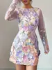 Vestido Largo de Manga Larga con Bordado Pesado Floral Tridimensional de Lujo Ligero Francés Transfronterizo 2024 Vestido Delgado de Cola de Pez