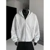Cárdigan con capucha casual de peso pesado estilo americano, corte extragrande, sudadera de felpa de 480g, diseño deconstruido para hombre, corte holgado