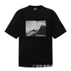Comércio Exterior Transfronteiriço Em Estoque Derreter Conector Estilo Americano Marca Tendência High Street Retro Estampa Líquida Camiseta Casual Solta de Manga Curta