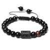 Pulseira Mais Vendida Internacionalmente na Amazon Lápis Lazúli Natural Doze Signos Pedra Olho de Tigre Corda Trançada Contas Pulseiras Masculinas e Femininas