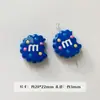[Wangyang] Material e acessório para corrente de celular DIY temático de queijo Hello Kitty pintada de azul e branco em formato de estrela de acrílico