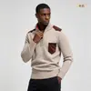 Suéter com zíper parcial e gola alta, novo estilo outono/inverno masculino, suéter moderno, malha casual e versátil para vendas transfronteiriças