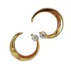 Brincos de Zircônia Lua para Mulheres, Design de Nicho, Brincos de Luxo, Simples e Versáteis, Brincos Personalizados de Meia-Lua, Estilo Coreano Joias Coreanas