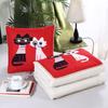 Almohada Colcha de Logo Personalizado Doble Uso Apertura Inmobiliaria Regalo Promocional de Empresa Cojín para Empleados Navideño Bordado e Impresión Personalizados
